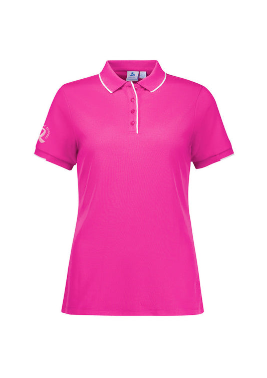 BIZ CARE Womens Pink Short Sleeve Polo CST313LS