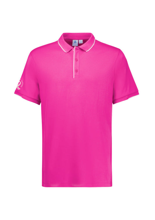 BIZ CARE Mens Pink Short Sleeve Polo CST313MS