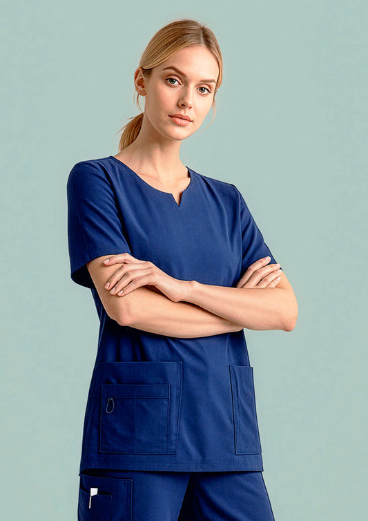 BIZ CARE Womens Avery Round Neck Scrub Top CST942LS