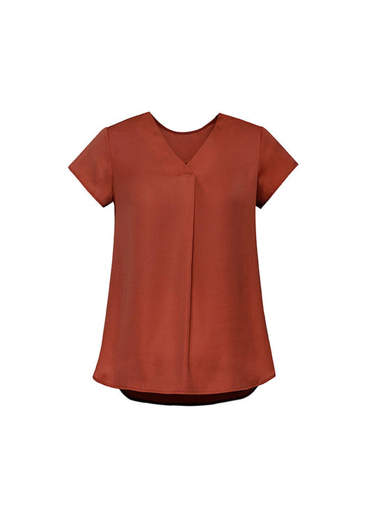 BIZ CORPORATES Womens Kayla V-Neck Pleat Blouse RB967LS