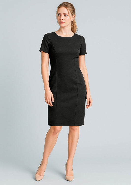 BIZ CORPORATES Womens Cool Stretch Short Sleeve Shift Dress 30112