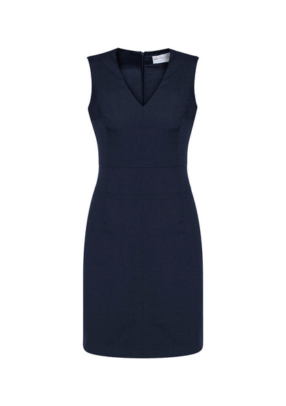 BIZ CORPORATES Womens Comfort Wool Stretch Sleeveless V-Neck Dress 34021