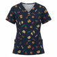 BIZ CARE Womens Christmas Scrub Top C602W