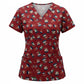 BIZ CARE Womens Christmas Scrub Top C602W