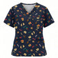 BIZ CARE Unisex Christmas Scrub Top C603U