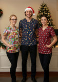BIZ CARE Unisex Christmas Scrub Top C603U