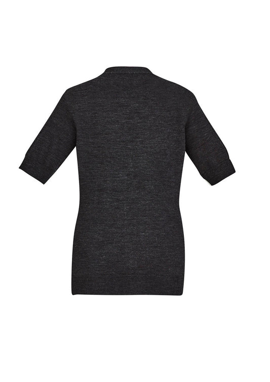 BIZ CARE Womens Zip Front Short Sleeve Knit Cardigan CK962LC