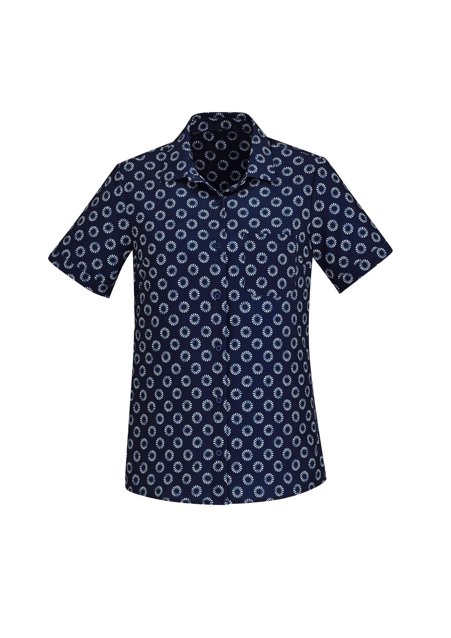 BIZ CARE Womens Florence Daisy Print Short Sleeve Shirt CS948LS