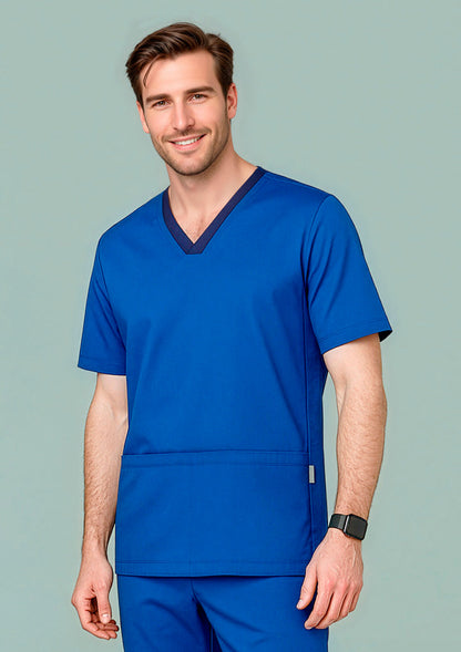 BIZ CARE Mens Riley Stretch Scrub Top CST043MS