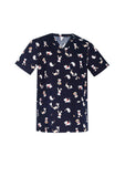 BIZ CARE Mens Printed Best Friends Scrub Top CST147MS