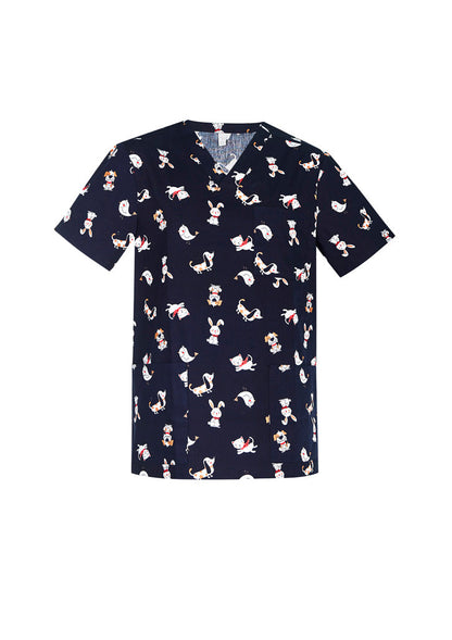 BIZ CARE Mens Printed Best Friends Scrub Top CST147MS