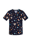 BIZ CARE Womens Printed Space Party Scrub Top CST148LS