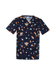 BIZ CARE Mens Printed Space Party Scrub Top CST148MS