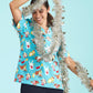 BIZ CARE Womens Christmas Short Sleeve V-neck Scrub (Cotton) CST446LS