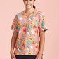 BIZ CARE Womens Christmas Short Sleeve V-neck Scrub (Cotton) CST446LS