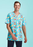 BIZ CARE Mens Christmas Short Sleeve V-neck Scrub CST446MS