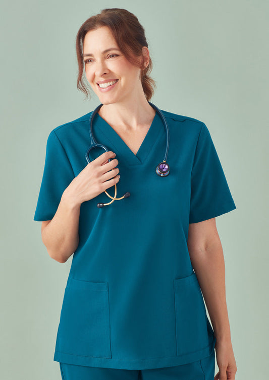 BIZ CARE Womens Pulse V-Neck Scrub Top CU543LS