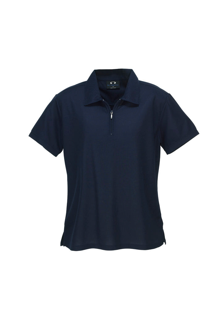 BIZ COLLECTION Womens Micro Waffle Short Sleeve Polo P3325