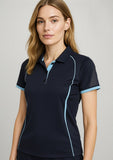 BIZ COLLECTION Womens Razor Short Sleeve Polo P405LS