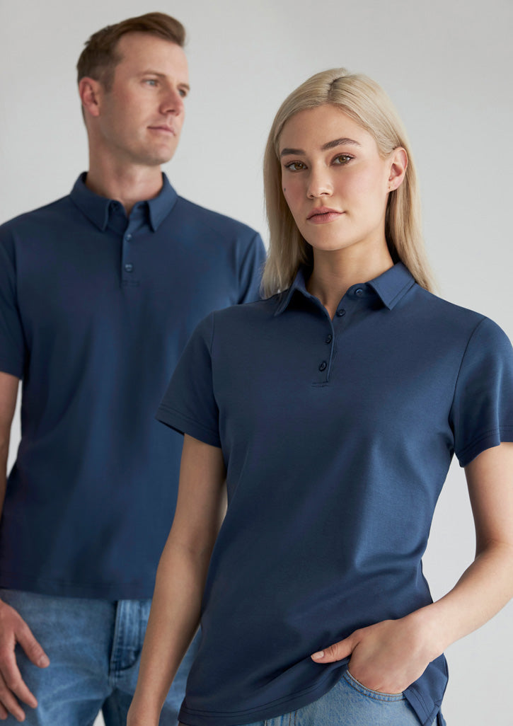 BIZ COLLECTION Womens Lotus Short Sleeve Polo P515LS