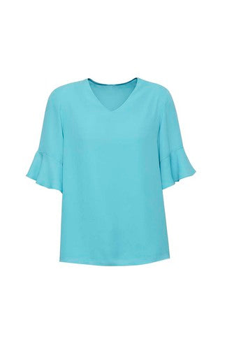 BIZ CORPORATES Womens Aria Fluted Sleeve Blouse RB966LS