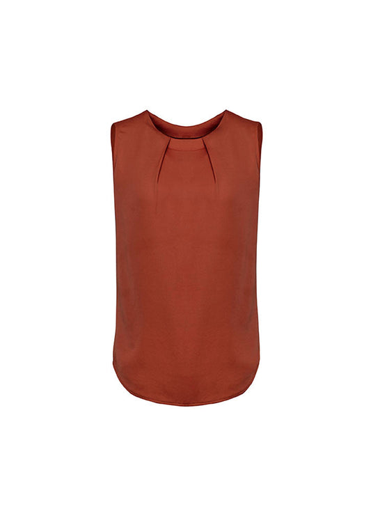 BIZ CORPORATES Womens Estelle Sleeveless Pleat Detail Blouse RB973LN