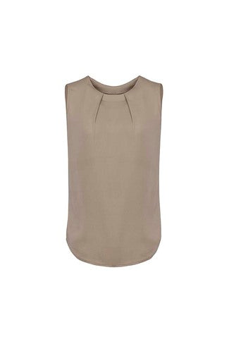 BIZ CORPORATES Womens Estelle Sleeveless Pleat Detail Blouse RB973LN