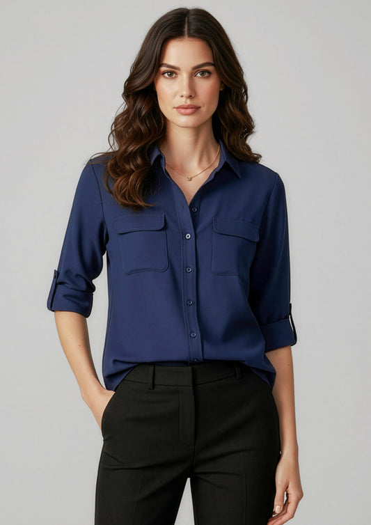 BIZ COLLECTION Womens Madison Long Sleeve Shirt S626LL