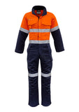 SYZMIK Mens Orange Flame Overall - Hoop Taped ZC525