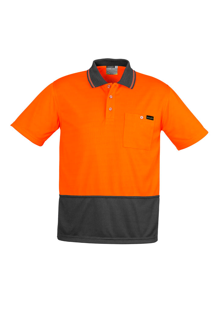 SYZMIK Mens Hi Vis Comfort Back Short Sleeve Polo ZH415