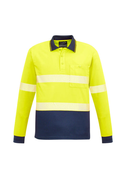 SYZMIK Unisex Hi Vis Segmented Tape Long Sleeve Polo ZH530