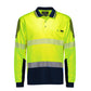 SYZMIK Mens Hi Vis Flux Segmented Tape Long Sleeve Polo ZH550