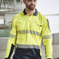 SYZMIK Mens Hi Vis Flux Segmented Tape Long Sleeve Polo ZH550