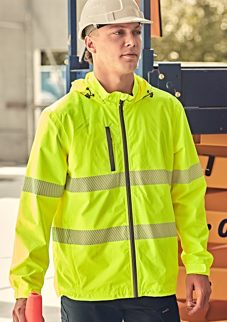 SYZMIK Unisex Super Light Segmented Tape Packable Rain Jacket ZJ560