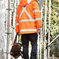 SYZMIK Mens Hi Vis X Back 4 In 1 Waterproof Jacket ZJ616
