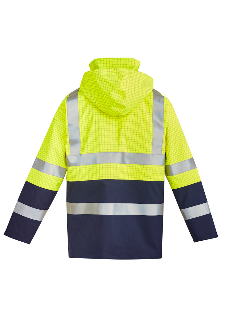 SYZMIK Mens Orange Flame Arc Rated Antistatic Waterproof Jacket ZJ900