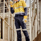 SYZMIK Mens Orange Flame Taped Cargo Pant (Stout) ZP521S