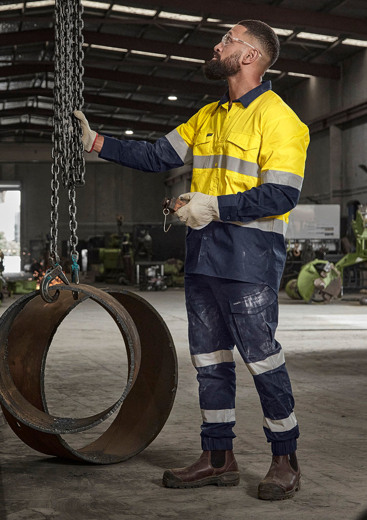 SYZMIK Mens Essential Stretch Taped Cargo Pant - Cuffed ZP935