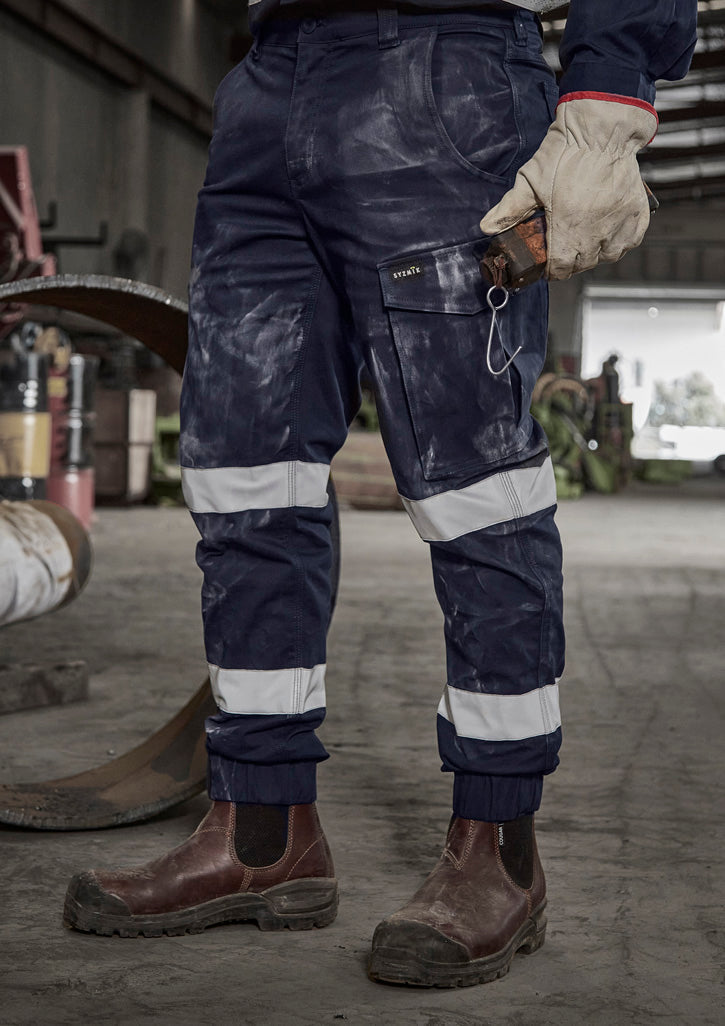 SYZMIK Mens Essential Stretch Taped Cargo Pant - Cuffed ZP935