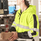 SYZMIK Unisex Hi Vis Full Zip Stretch Taped Hoodie ZT486