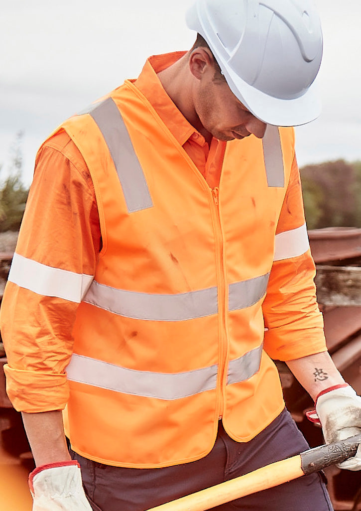 Z Rails For Uniforms SYZMIK Unisex Hi Vis VIC Rail Zip Vest ZV687 – BZ UNIFORMS