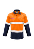 SYZMIK Mens FR Closed Front Hooped Taped Spliced Shirt ZW133