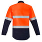 SYZMIK Mens Orange Flame Hi Vis Closed Front Shirt - Hoop Taped ZW143