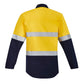 SYZMIK Mens Orange Flame Hi Vis Closed Front Shirt - Hoop Taped ZW143