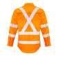 SYZMIK Mens Hi Vis X Back NSW Rail Taped Shirt ZW690